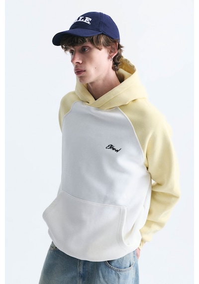Vamos Renk Bloklu Kapüşonlu Sweatshirt Sarı