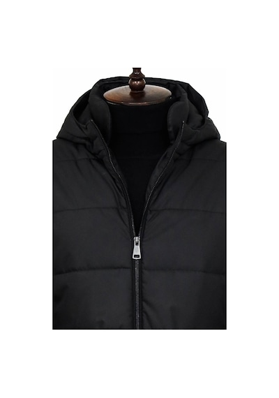 Wessi Slim Fit Kapüşonlu Siyah Erkek Şişme Mont Siyah
