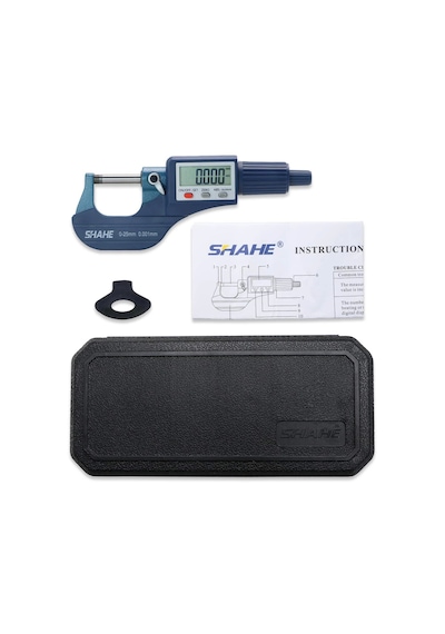 Shahe 0,001 MM Hassas Dijital Dış Çap Mikrometre 0-25 MM