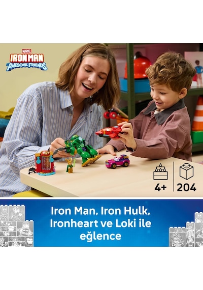 LEGO® ǀ Marvel Loki - Iron Man Takımına Karşı 11211 - 4+ için Minifigür İçeren Oyuncak Yapım Seti (204 Parça)