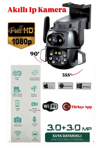 360 Hareketli Wifi Waterproof Akıllı Ip Güvenlik Kamerası Carecampro Uygulama Akıllı Ip Dış Mekan Kamerası