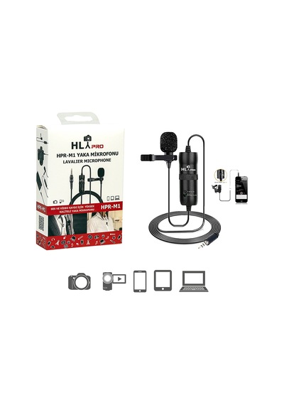 Hpr M1 M1 Yaka Mikrofonu Dslr Cep Telefonu Pc Uyumlu