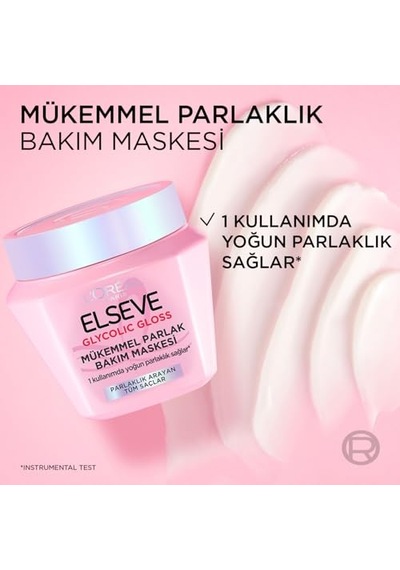 L'oréal Paris Elseve Glycolic Gloss Mükemmel Parlaklık Veren Saç Bakım Maskesi 300ml
