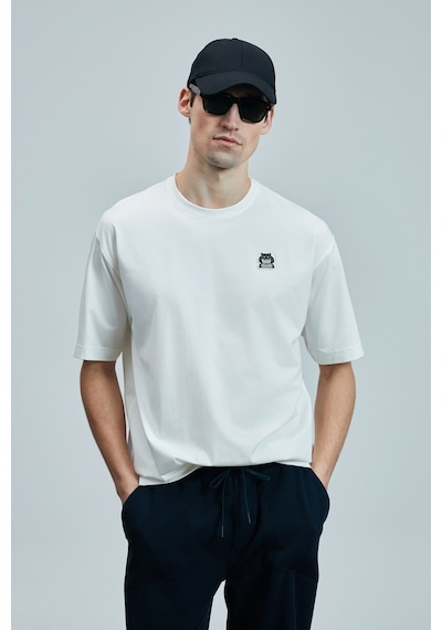 Lufian 111020251 Nımbus Modern Grafik Tişort Erkek T-shirt Beyaz
