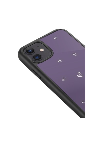 İphone 11 Uyumlu Mor Desenli Kamera Korumalı Darbelere Dayanıklı Kılıf 1038-mor-iphone11