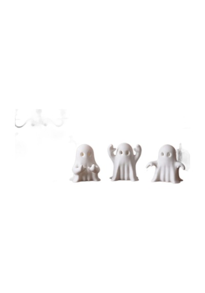 3 Parçalı Beyaz Hayalet Figür Seti Dekoratif Biblo 5x7 Cm