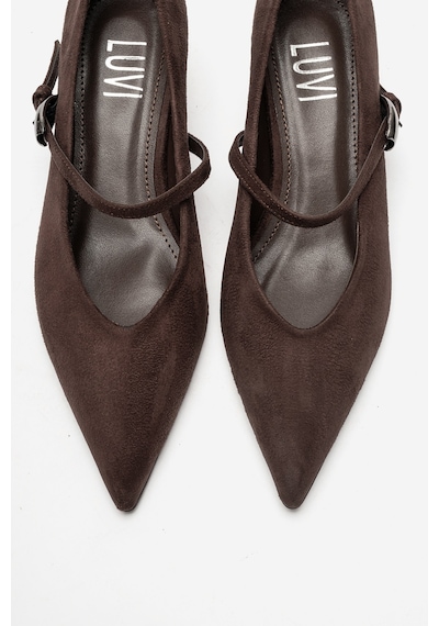 Luvi Shoes Cres Kahverengi Süet Kadın Kısa Topuklu Ayakkabı Luvi Shoes Cres Kahverengi Süet Kadın Kısa Topuklu Ayakkabı