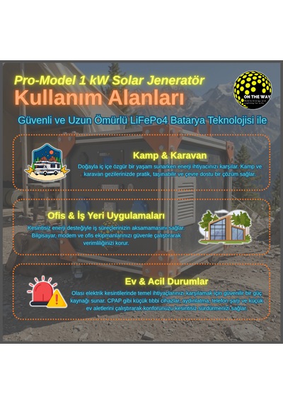 Otw Pro-model 1000w Mobil Güç İstasyonu Lifepo4 Bataryalı Solar Jeneratör