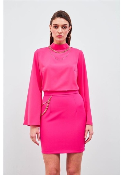 Sateen Kolye Detaylı Bluz 3067-1006 001