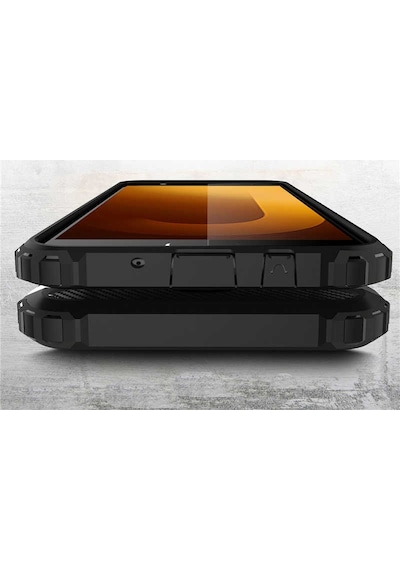 Noktaks - Samsung Galaxy Uyumlu J7 Duo - Kılıf Çift Katman Zırh Tank Crash Military Kapak - Kırmızı