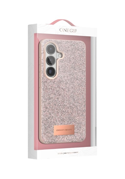 Onegif Samsung Galaxy S26 Plus Bright Simli Kapak - Siyah 0.2M-Çok Renkli