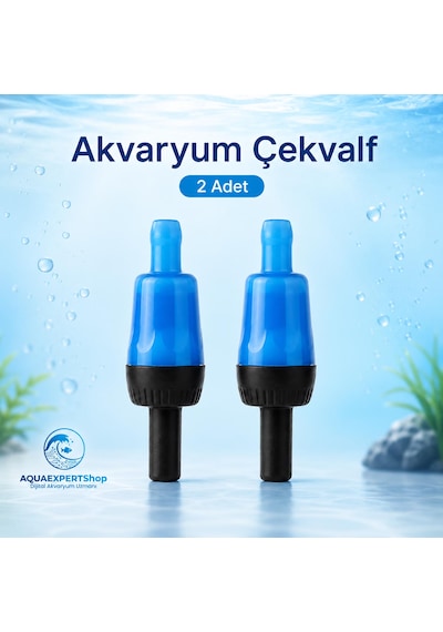 Akvaryum Çekvalf - Hava Motoru Çekvalf - 2 Adet - Mavi Siyah