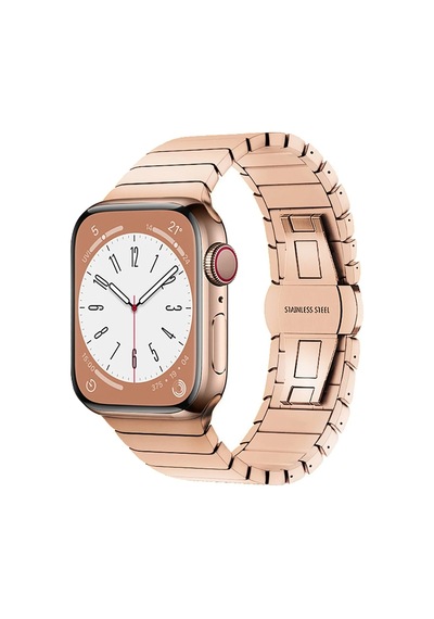 Newface - 61 - Apple Watch Uyumlu 42mm Kr413 Fine Steel Kordon - Csmo-tex - - Rose