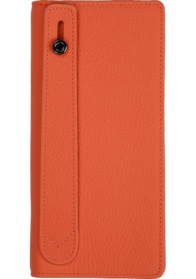 Mft Leather Hakiki Deri Unisex Telefon Bölmeli Cüzdan Golden 3367 Flother Mat Turuncu