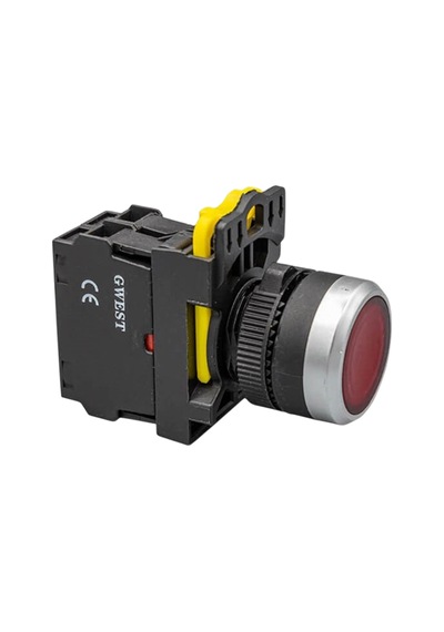 Gwest A5 - 01d-110 Işıklı Yaylı Buton 1nc Kırmızı 10 Adet