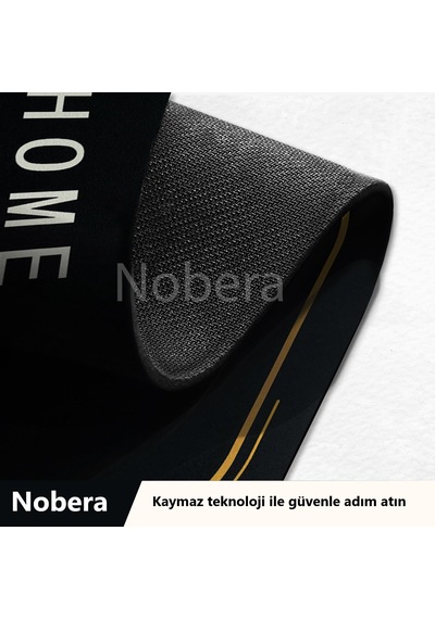 Nobera Banyo Paspası Kaymaz Taban, Hızlı Kuruyan Nappa Deri Mikrofiber 60x90 Cm Siyah