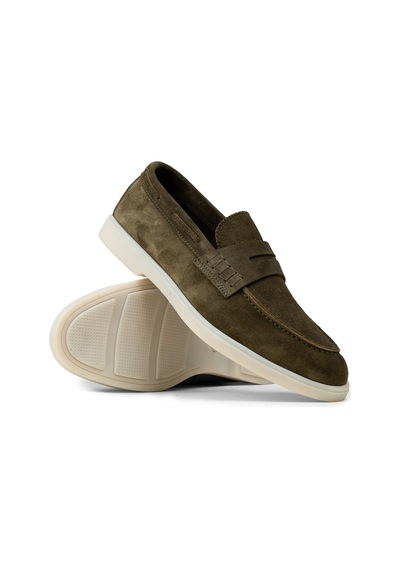 Deery Erkek Yeşil Hakiki Süet Loafer Ayakkabı - 02028myslc01 Yeşil