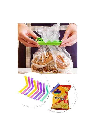 12'li Çok Renkli Pratik Poşet Klipsi, Paket, Ambalaj, Torba, Çanta Kapatıcı Plastik Kilidi, Man Diğer