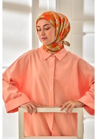 Silk Home Velora Eşarp 161001-09 Yeşil, Turuncu, Gümüş, Kiremit