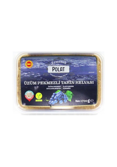 Üzüm Pekmezli Tahin Helvası 1700g Glutensiz, Vegan, Şeker İlavesiz