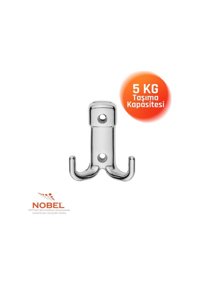 Kare Askı, Metal Vestiyer Askısı, 34 Gr, Dolap Ve Duvar Askılığı, Krom Vidalı