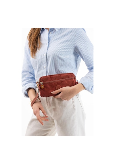 Baginn Klinkır Kumaş Mini Çapraz Askılı Kadın Çanta Yağmur Geçirmez El Askılı Çanta 20 10 Cm Mega Bag Kiremit