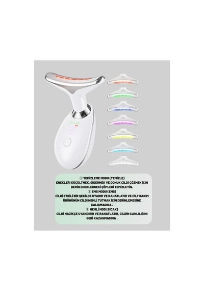 Kompakt Ve Taşınabilir Cilt Bakım Cihazı 3 Fonksiyonlu Usb Şarjlı Led Iş - Hs08375874-2 Renkli