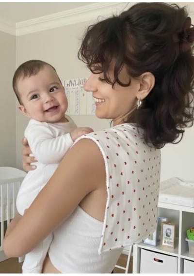 Joyous Mom & Kids Çift Taraflı Muslin Omuz Bezi Kalpli-beyaz 12'li Paket