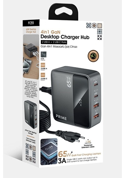 65w Gan Hızlı Şarj Adaptörü 2xusb Pd Qc3.0 2xtype-c Laptop