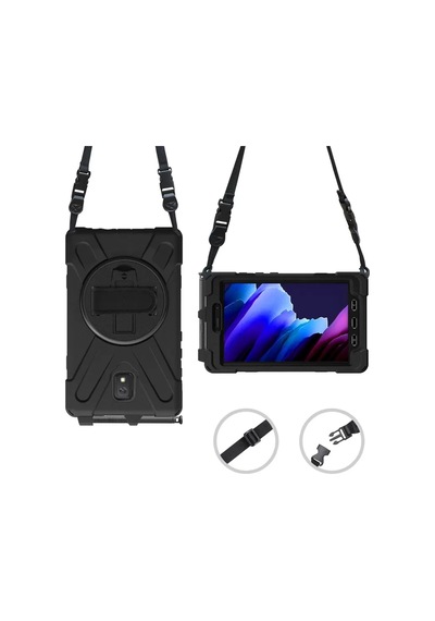 Newface Samsung Galaxy T577 Tab Active 3 Kılıf Amazing Tablet Kapak - Siyah Tablet Kılıfı