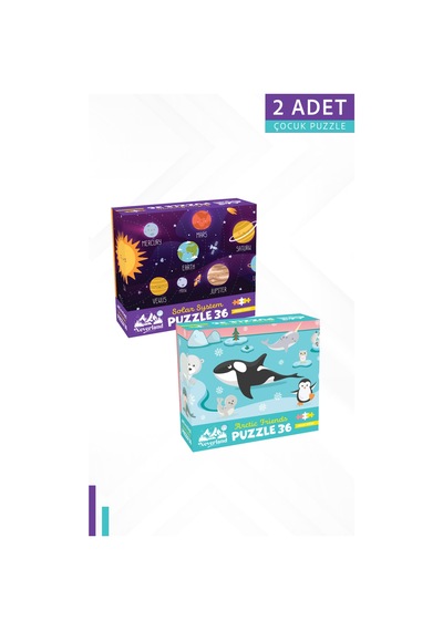 2 Adet 36 Parça - Solar System Güneş Sistemi Ve Arctıc Frıends Kutup Arkadaşları
