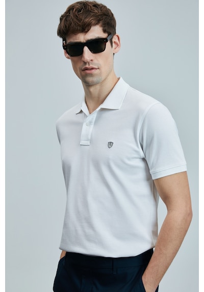 Lufian Erkek Laon Smart Polo T-shirt 111040206 Beyaz Beyaz