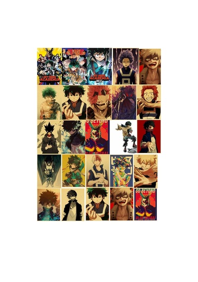 Boku No Hero Academia - Anime Duvar Retro Poster 34 Adet -10cm 15cm
