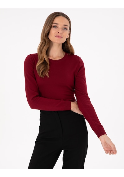 Pierre Cardin Kadın Bordo Kazak /triko 50300769-vr014 Bordo
