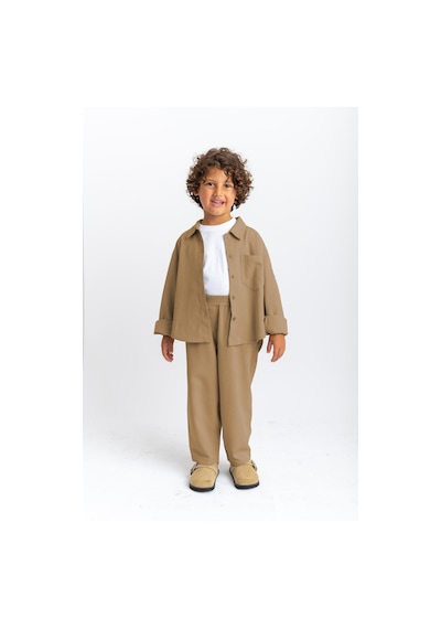 Oliven The Kid Oliventhekid Unisex Balon Pantolon Gömlek Takım Kahverengi Kahverengi