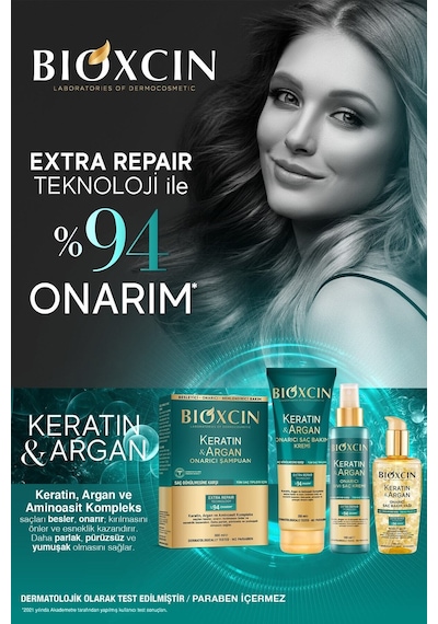 Bioxcin Keratin & Argan Onarıcı Saç Bakım Kremi 2 x 250 ML