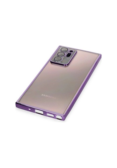 Samsung Uyumlu Galaxy Note 20 Ultra Kılıf Kamera Korumalı Lensli Silikon Mor