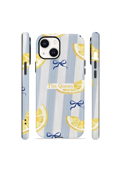 Apple iPhone Uyumlu 14 Vorian Çift Katmanlı Magsafe Kılıf Queen Lemon Bow