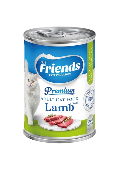 Premium Kuzu Etli Yetişkin Kedi Konservesi 400 Gr Yaş Mama