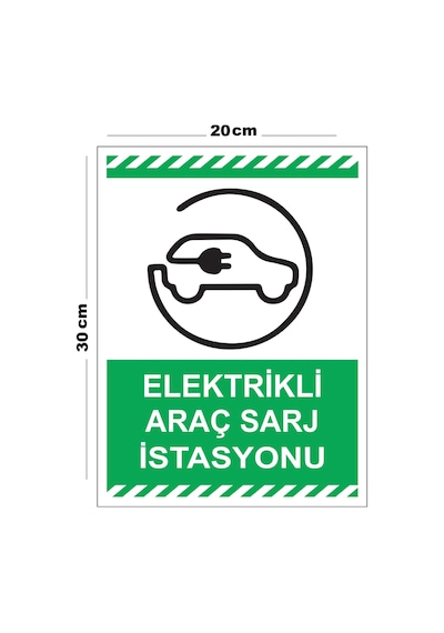 Metal Elektrikli Şarj İstasyonu 20cm X 30cm A4 Büyüklüğünde Uyarı Levhası Yönlendirme Tabelası