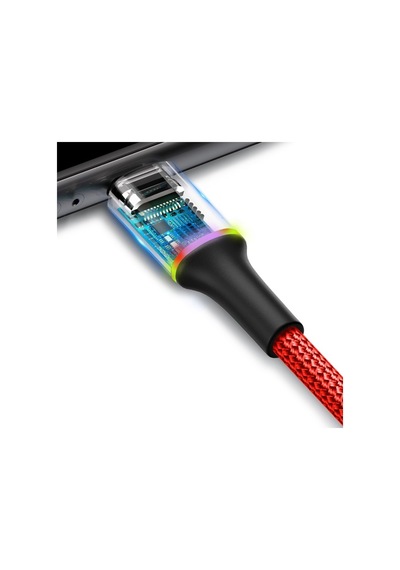 Baseus Halo 2.4A Lightning 1 Metre Şarj Kablosu Kırmızı