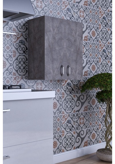 Moza Çok Amaçlı Kapaklı Banyo Balkon Dolabı Gri
