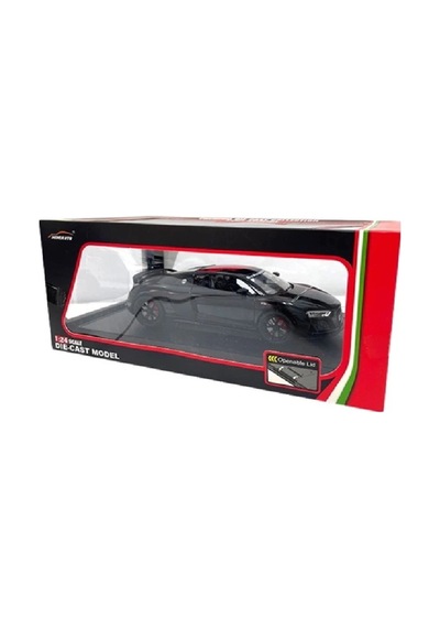 Audi R8 V10 1:24 Diecast Metal Model Araba Koleksiyon Sesli Işıklı Siyah