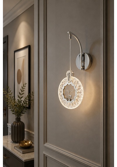 Geyik Modern Tasarım Krom Renk Gün Işığı - Ledli Banyo - Mutfak - Salon Ledli Duvar Aplik Krom Krom