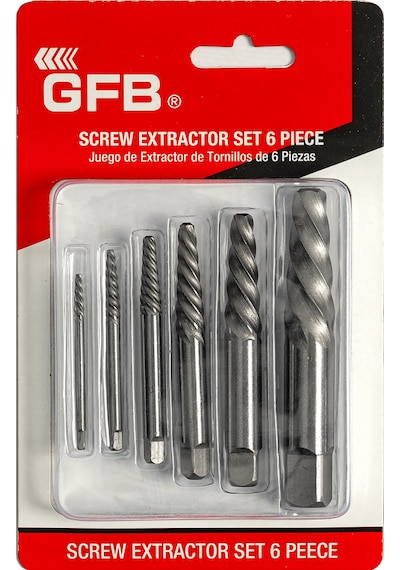 Gfb 3956 Ağır Hizmet Ters Kılavuz Seti 6 Parça Kırılmış Vida Civata Sökme Aparatı 3-25 Mm