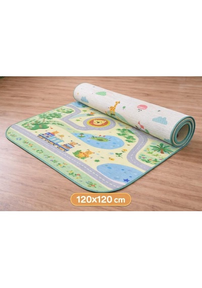 Kids Double Sided Play Mat 120x120 CM Soft Foam Baby Mat, Foldable & Easy To Clean
