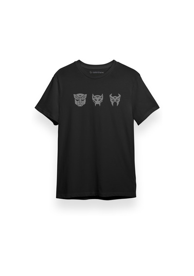 Transformers Rise Of The Beasts Icons Siyah Kısa Kol Erkek Tshirt 001
