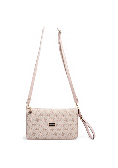 Silver & Polo Silver Polo Pembe - Pudra Monogram Kadın Çapraz Çanta Sp1291
