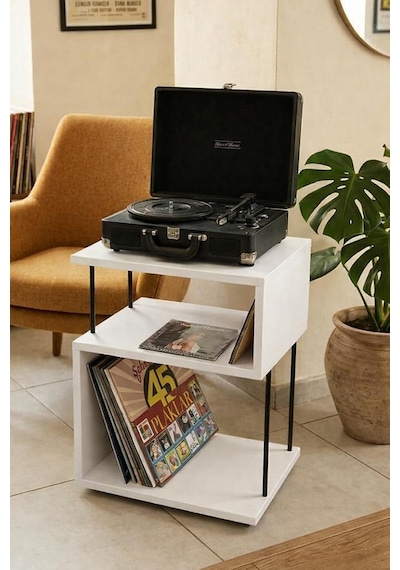 Zeus 45x35x63cm Pikap Sehpası, Plak Düzenleyici, Plak Rafı, Dekoratif Yan Sehpa İki Katlı Sehpa Beyaz Diğer Zeus 45x35x63cm Pikap Sehpası, Plak Düzenleyici, Plak Rafı, Dekoratif Yan Sehpa İki Katlı Sehpa Beyaz Diğer