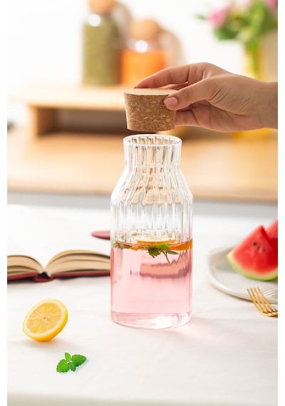 Porsima 2095 Mantar Kapaklı Ve Cam Başucu Sürahisi 950ml